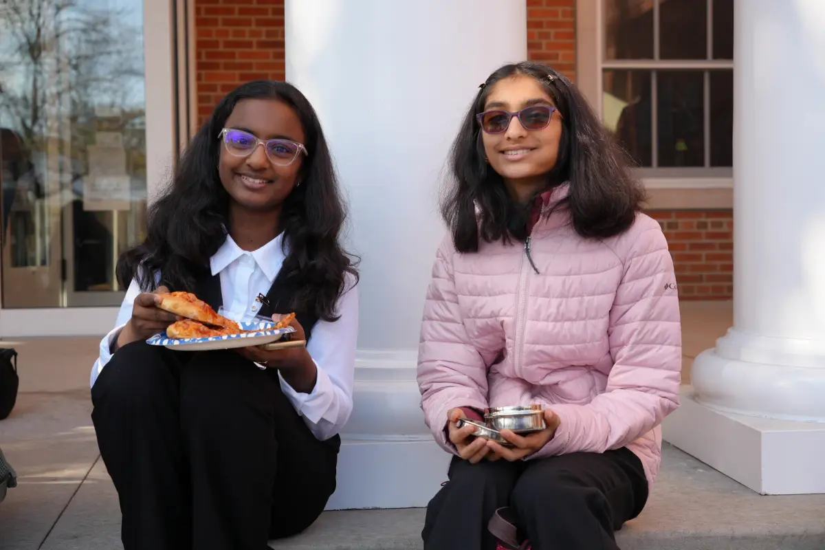 Students taking a break during competition